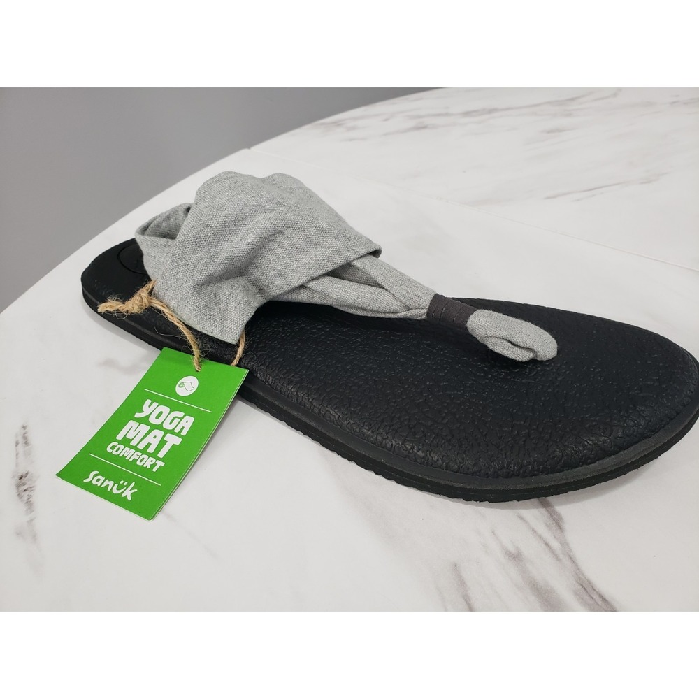 NEW SZ 11 Sanuk YOGA SLING 2 Knit Fabric Sandals SWS10001 SOLID GRAY FARBRIC